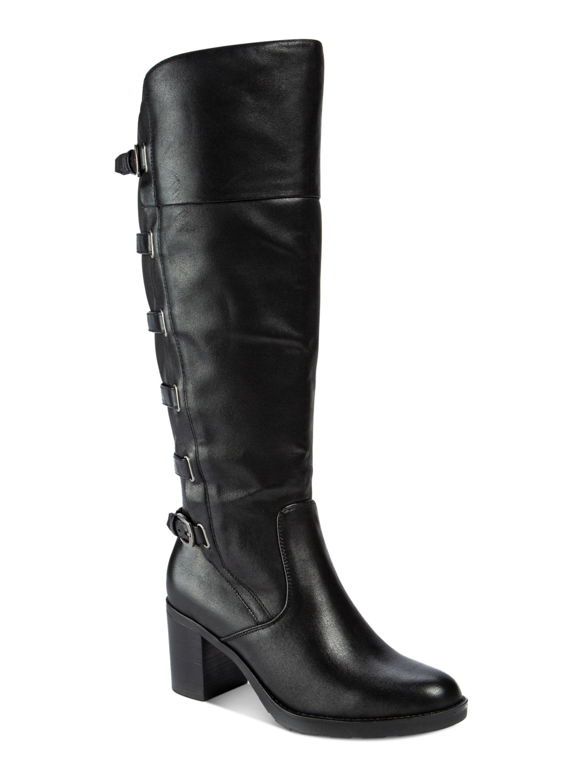 BARETRAPS Womens Black Strappy Gyllian Round Toe Block Heel Boots Shoes 6 M