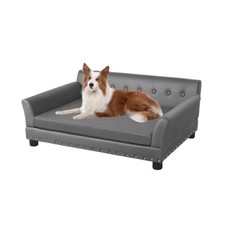 Orthopedic Dog Sofa Elevated Pet Couch Bed Leather Upholstered w/ Waterproof Pad