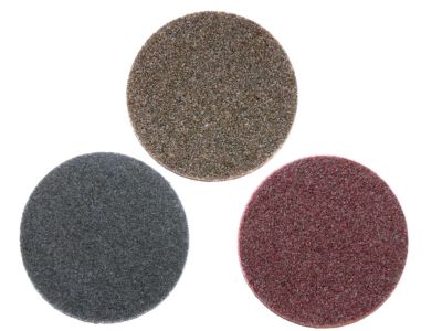 Abrasive fleece D 115mm with backing, 3 grits, polishing fleece, polishing disc