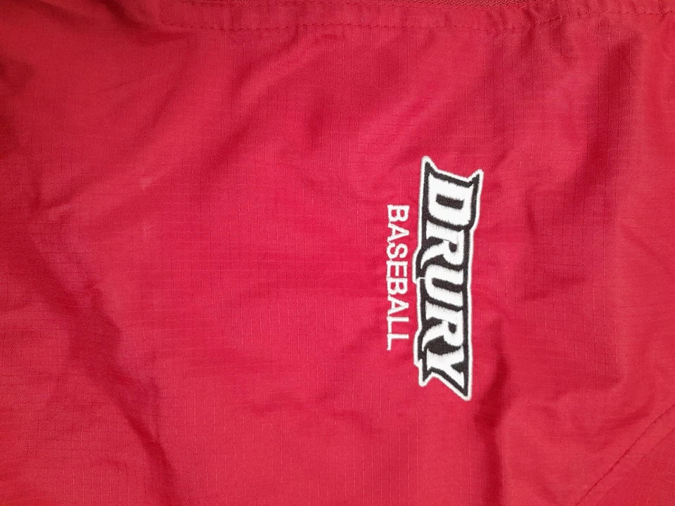 Louville Slugger Men Large Drury University Windbreaker Baseball Red Jacket - Image 4 of 4