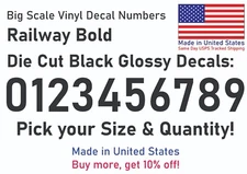 0-10 7"-32" Big Size Vinyl Die Cut Decal Numbers (Black), 6Yrs Outdoor Film