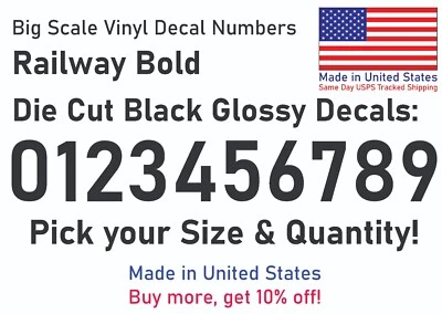 ORACAL 651 0-10 7"-32" Big Size Vinyl Die Cut Decal Numbers (Black), 6Yrs Outdoor Film