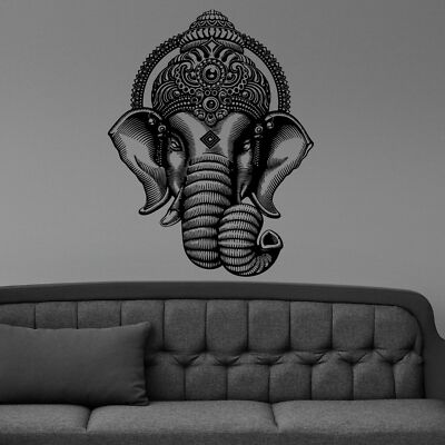 Wall Vinyl Room Sticker Decals Mural Ganesh Elephant Buddha Mandala Flower L137