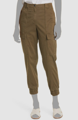 $295 Cinq à Sept Women's Green Kelly Cargo Ankle Joggers Pants Size XS