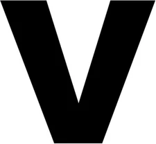 Letter V Initial Vinyl Sticker Decal Arial Black Monogram Font Pick Size Color