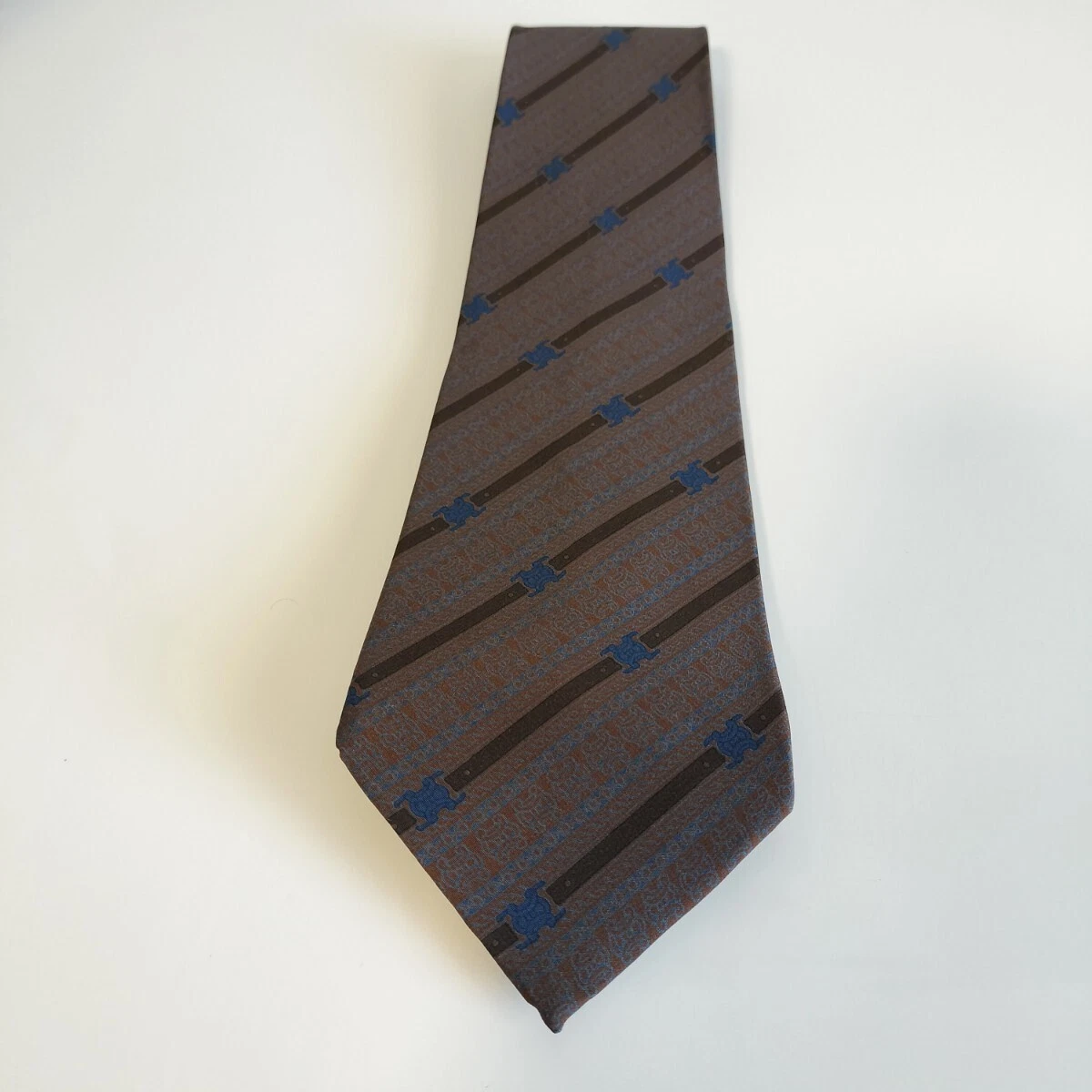 CELINE cravatta uomo seta originale usata cravatta abito classico lusso multicolore A105