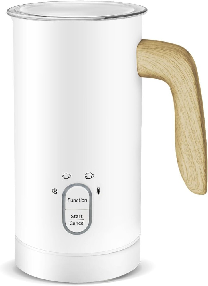 Milk Frother Electric, Coffee Frother, Warm and Cold Foamer,4 IN 1 White
