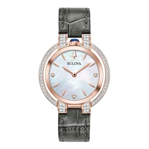 Bulova Women's Quartz Diamond Accent Rose Gold Watch 30MM 97P132