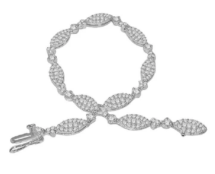 Brazalete de tenis para mujer I1 G 2,10 quilates diamante genuino oro blanco macizo de 14 quilates 7,00" Foto 4 de 4