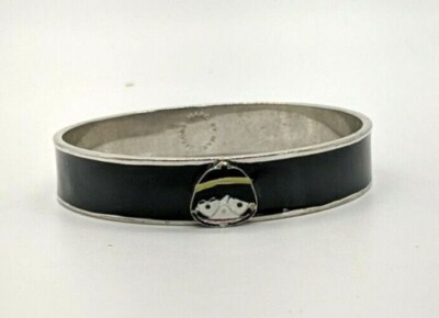 Marc by Marc Jacobs BANGLE Bracelet Black Enamel Glasses and Hat Girl Charm 7.5''