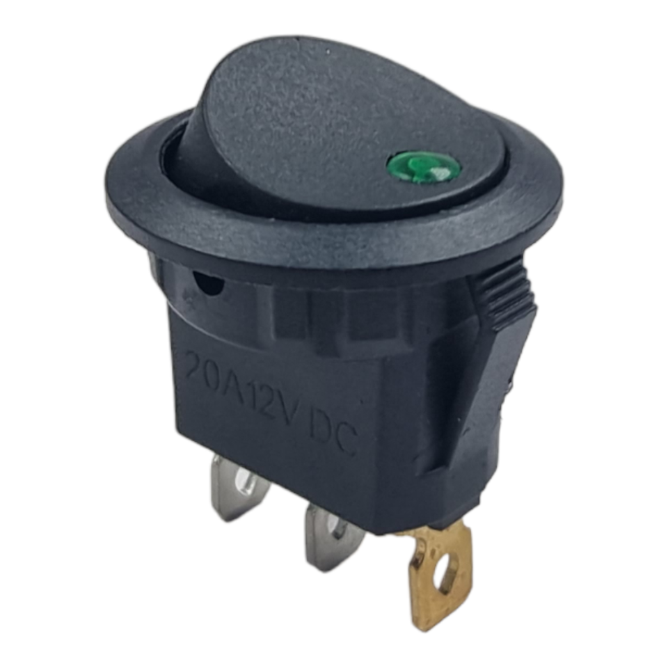 12V LED Rocker Switch Light Round Black ON/OFF Switches for Car Van ...