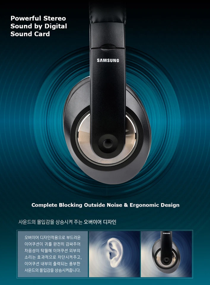 Original Samsung PC Computadora Estéreo Juegos Auriculares con Cable Auriculares con Micrófono Foto 3 de 4