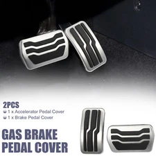 2Pcs Accelerator Pedal and Brake Pedal Cover Set for Ford Escape Metal Rubber