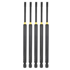 5pcs SL4 Slotted Impact Screwdriver Bits 1/4" Hex Shank 6" Long Magnetic Bit