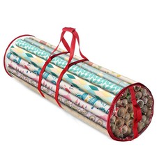 Clear PVC Christmas Wrapping Paper Organizer Storage Gift Wrap Zippered Storage