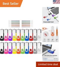 32GB USB 2.0 Pendrive 20-Pack - Waterproof, Swivel Design with Lanyards Included