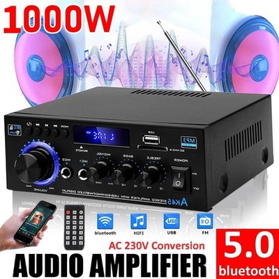 1000W Bluetooth Verstärker Vollverstärker HiFi Stereo Amplifier Digital FM Radio