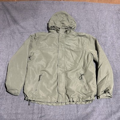 Brandit Windbreaker Luke Jacket Men's Size M Olive Green Fleece Lined Hooded