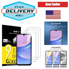 NEW'C Tempered Glass Screen Protector for Samsung Galaxy A15 5G 4G, 9H Hardness