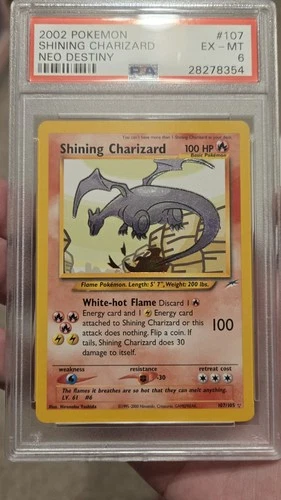 2002 Pokemon Neo Destiny Shining Charizard Holo Card PSA 6 107/105