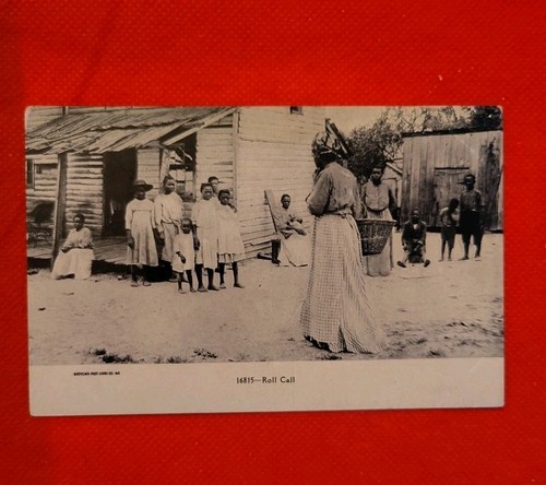RPPC Black and White Picture Of Family in the South Title Roll Call