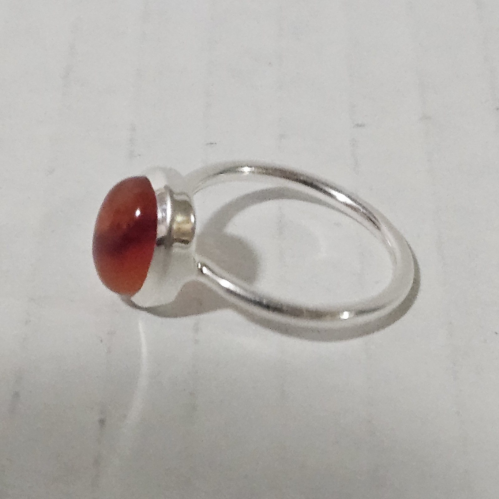 Womens 925 Solid Sterling Silver RING Red Carneli… - image 4