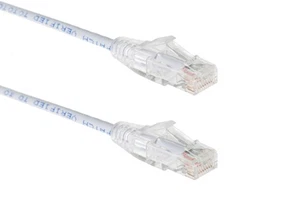 Cat6 Cable Ethernet mince, sans ardeur, 10 Ft, blanc