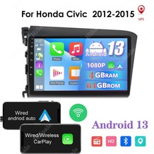 Android 13 Car GPS Navi FM Radio Stereo Player CarPlay For Honda Civic 2012-2015
