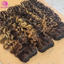 Highlight Burmese Curly 100 Human Hair Bundle P4/27 Brazilian Hair Unprocessed