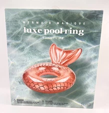 NEW SunnyLife Luxe Pool Ring Rose Gold Mermaid Magique Party Pool BBQ Family Fun