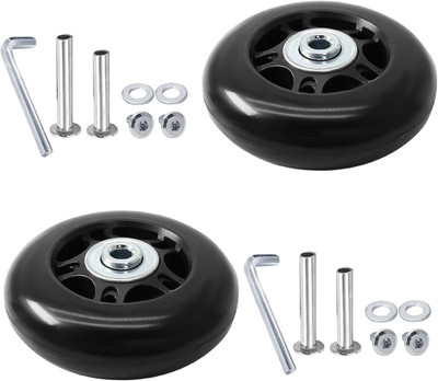 2 Pack 75mm x 24mm Luggage Replacement Wheels Suitcase Roller Repair Kit