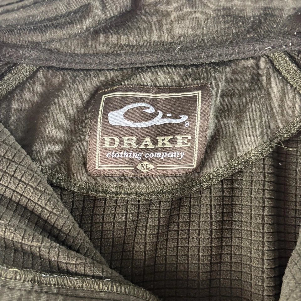 Drake 套衫男式 XL 绿色四分之一拉链弹力狩猎性能长袖 — 第 4/4 张图片