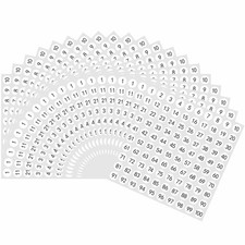 HYBSK 2000pcs 1 to 100 Number Labels 0.4 inch Round Dot inches, White
