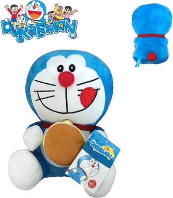 Plüschtier DORAEMON Katze Roboter 20cm sitzend mit Sandwich Original TV Karton Film