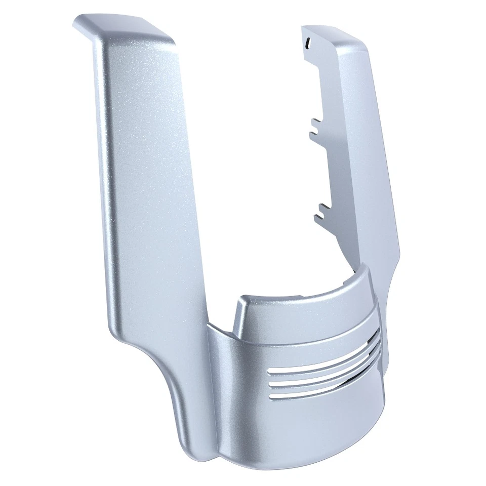 Atlas Silver Metallic Stretched Rear Fender Extension Dual Cutout For 09+ Harley - Image 4 of 4