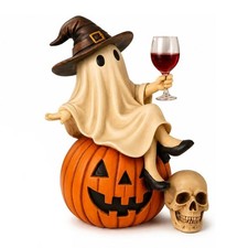 Ghost and Wine Halloween Decoration   Sitting...