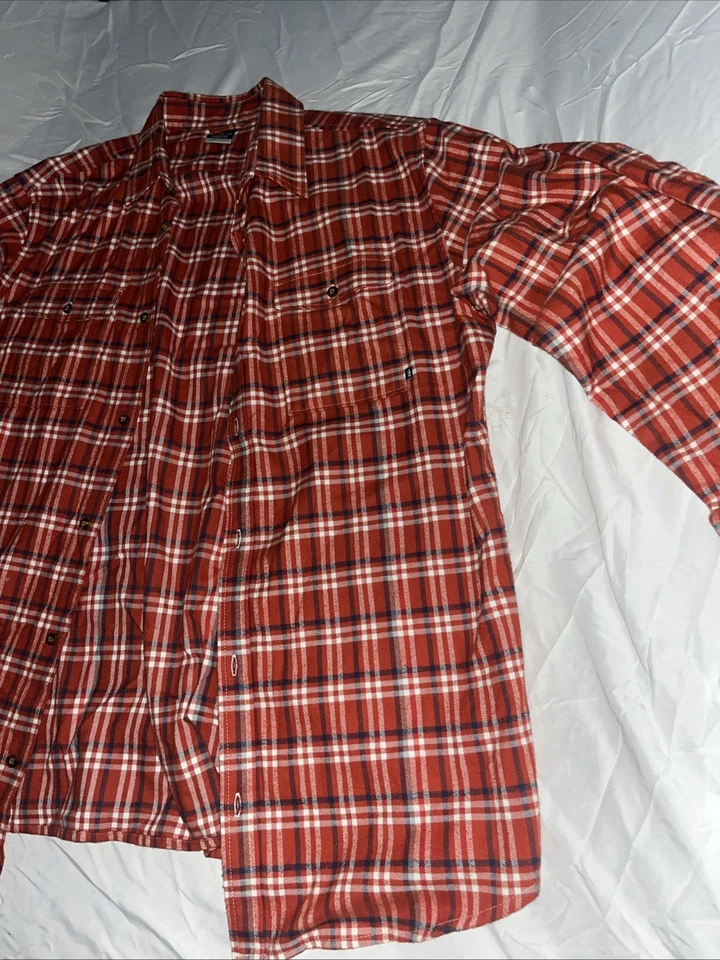 Nike 2.0 кнопка вверх платье рубашка мужская размер 2XL красный/белый  - Изображение 3 из 4