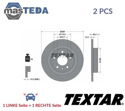 92314603 BREMSSCHEIBEN SATZ HINTEN TEXTAR 2PCS NEU OE QUALITÄT - Bild 1 von 4