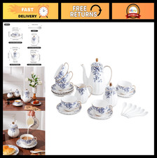 Vintage Floral Ceramic Tea Set - Teapot, Cups, Saucer, Sugar Bowl  Creamer