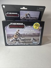 Star Wars the Mandalorian Vintage Collection Speeder Bike  Scout Trooper  Grogu