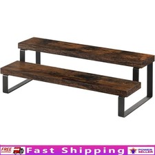 Rustic Wood Display Riser Stand Kitchen Cosmetics Figurines Organizer Shelf New