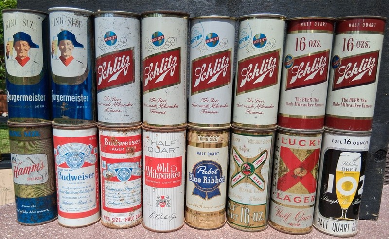 16 Off Grade Half Quart/King Size 16oz Flat Top Beer Cans
