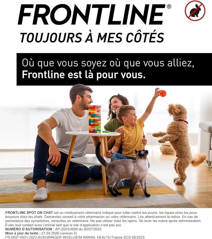 FRONTLINE SPOT ON Chat Anti Puces Tiques & Poux Contre Larves & Oeufs 6 Pipettes - Photo 4/4