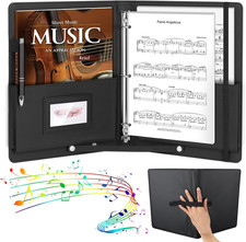 Sheet Music Folder, 3 Ring Choral Muisc Folder,13"X10.2" PU Leather Music Binder