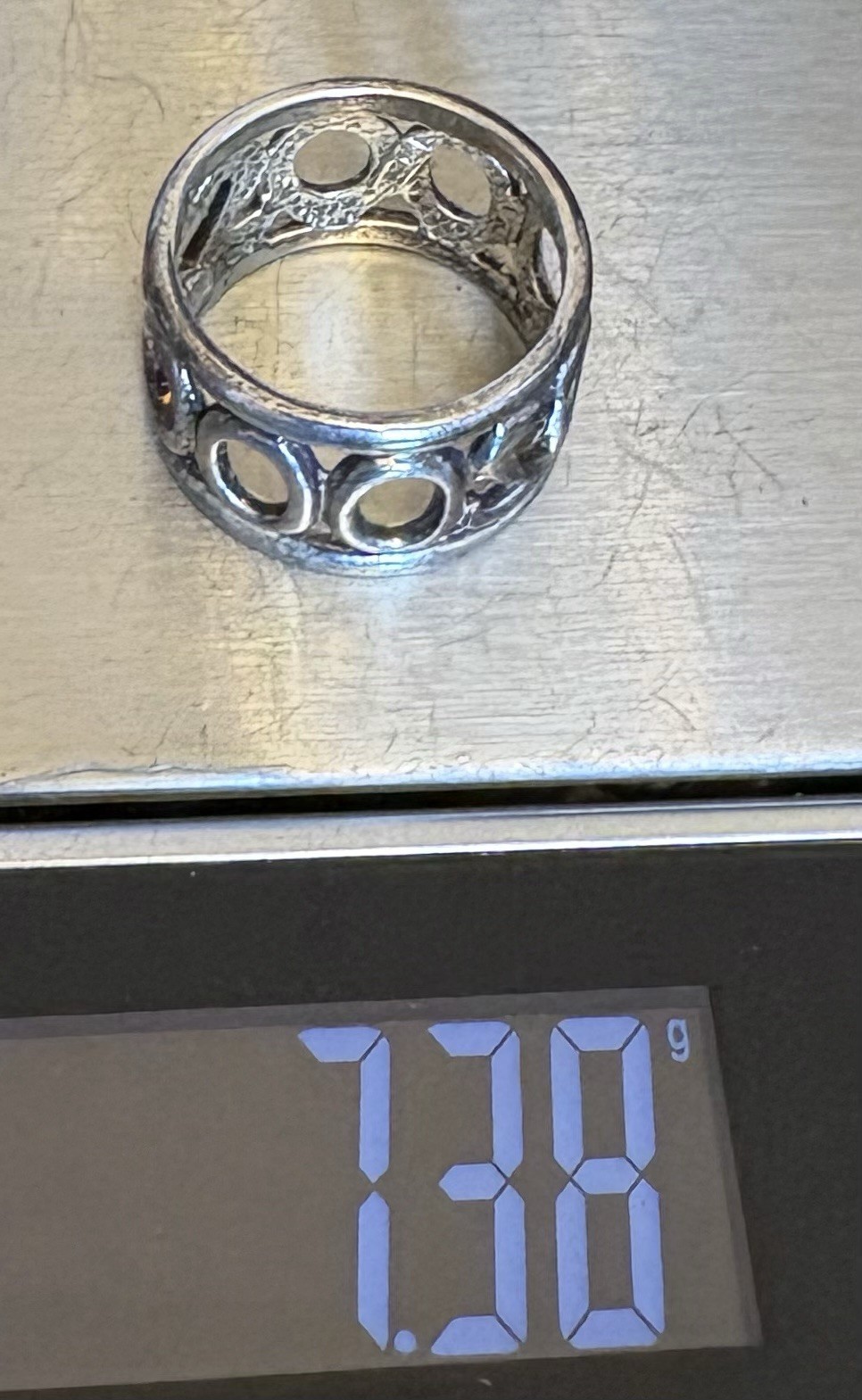 Sterling Silver Ring Openwork Cutout Heart Band 2… - image 14