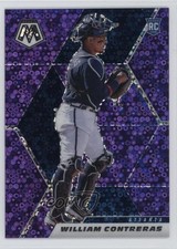 2021 Panini Mosaic Rookie Quick Pitch Purple Prizm 48/50 William Contreras 12zr