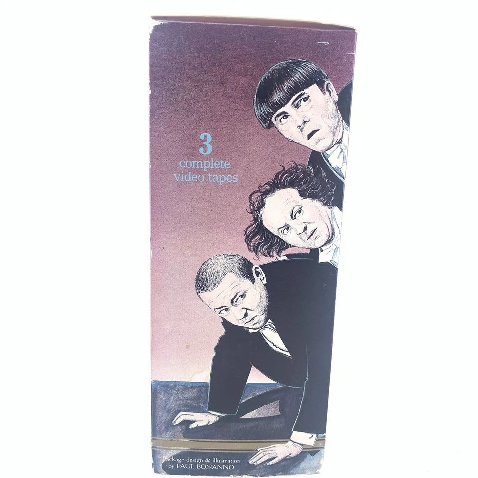 Vtg The Three Stooges “Comedy Classics” – 3-Tape VHS Box Set (1989 Amvest Video) - Image 4 of 4