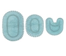 Hampton Crochet Reversible Bathmat 100 Cotton Bathroom Rugs Set, Washable Ru...