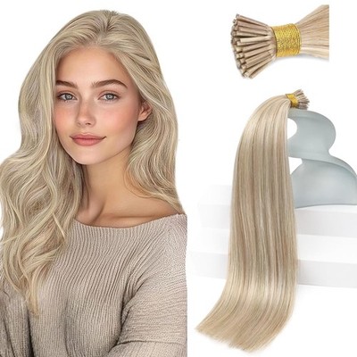 Sunny Hair I-TIP 18in Ash /Bleach Blonde Hair Extensions - I-TIP_P18-613_18_50G3
