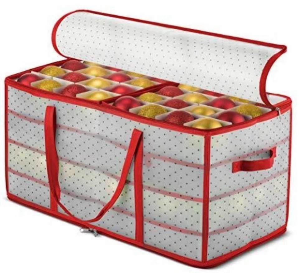 Caja de almacenamiento de plástico rojo de uso múltiple OSTO con cremallera doble de 2 lados roja (26 X 13) Foto 2 de 4